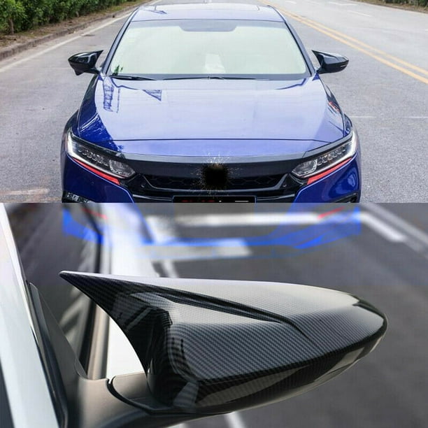 Pair Carbon Fiber Look Rear View Mirror Cover Trim For Honda Accord 2018-2021 